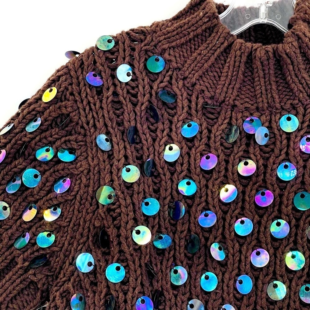 Tyler Böe Y2K Paillette Mock Neck Crop Sweater